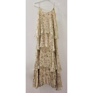 Anthropologie Paper Crown Floral Maxi Dress XS